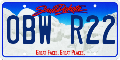 SD license plate 0BWR22