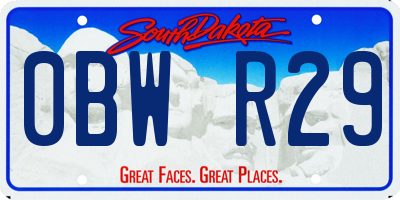 SD license plate 0BWR29