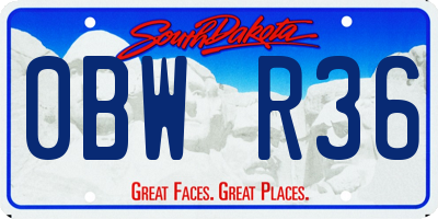SD license plate 0BWR36