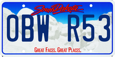 SD license plate 0BWR53
