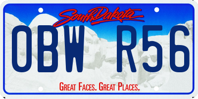 SD license plate 0BWR56