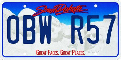 SD license plate 0BWR57
