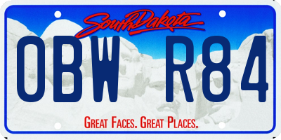 SD license plate 0BWR84