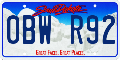 SD license plate 0BWR92