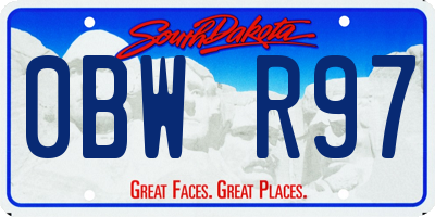 SD license plate 0BWR97