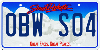 SD license plate 0BWS04