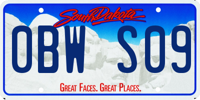 SD license plate 0BWS09