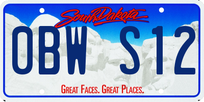 SD license plate 0BWS12