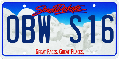 SD license plate 0BWS16