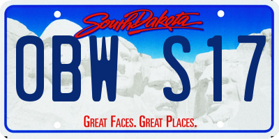 SD license plate 0BWS17
