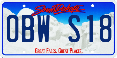 SD license plate 0BWS18