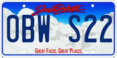 SD license plate 0BWS22