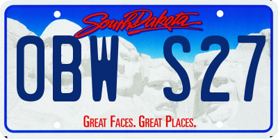 SD license plate 0BWS27
