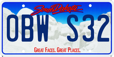 SD license plate 0BWS32