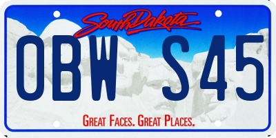SD license plate 0BWS45