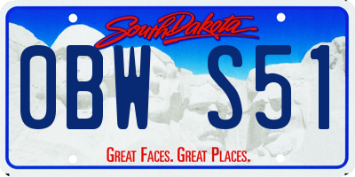 SD license plate 0BWS51