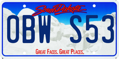 SD license plate 0BWS53