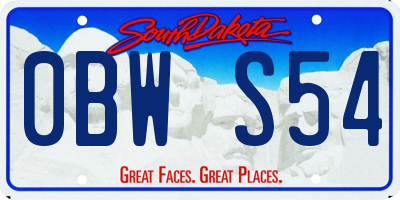SD license plate 0BWS54