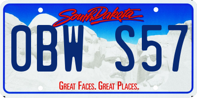 SD license plate 0BWS57