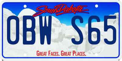 SD license plate 0BWS65