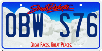 SD license plate 0BWS76
