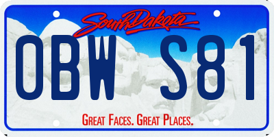 SD license plate 0BWS81