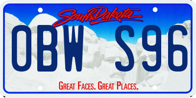 SD license plate 0BWS96