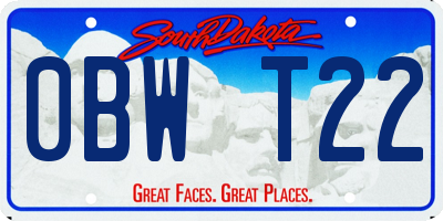 SD license plate 0BWT22