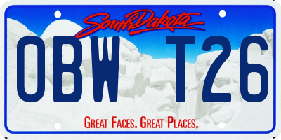 SD license plate 0BWT26