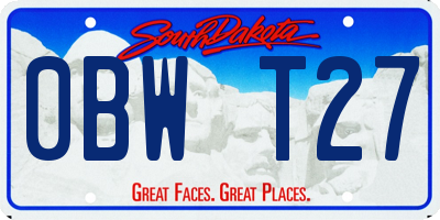 SD license plate 0BWT27