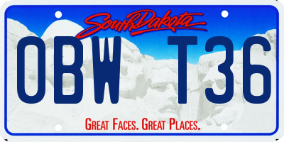 SD license plate 0BWT36