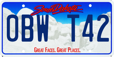 SD license plate 0BWT42