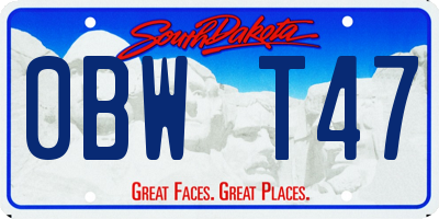 SD license plate 0BWT47