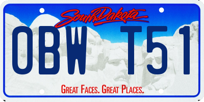 SD license plate 0BWT51
