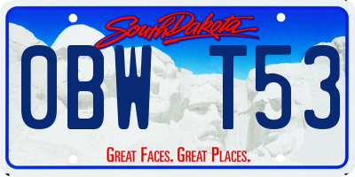 SD license plate 0BWT53