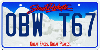 SD license plate 0BWT67