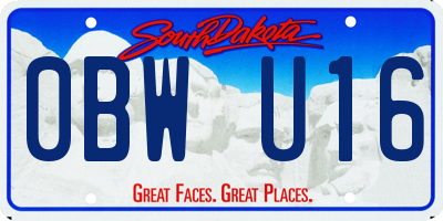 SD license plate 0BWU16
