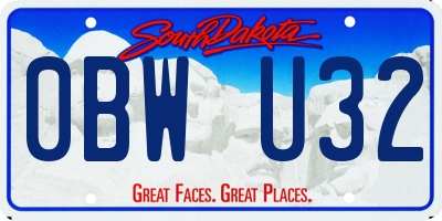 SD license plate 0BWU32