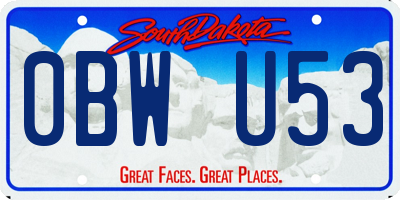 SD license plate 0BWU53