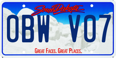 SD license plate 0BWV07