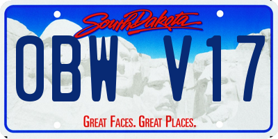SD license plate 0BWV17