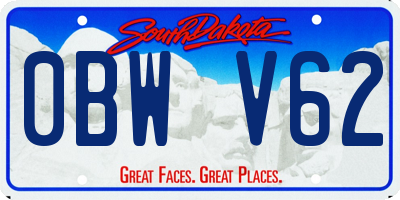 SD license plate 0BWV62