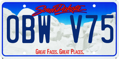 SD license plate 0BWV75