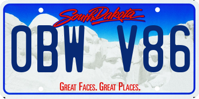 SD license plate 0BWV86