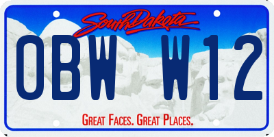 SD license plate 0BWW12
