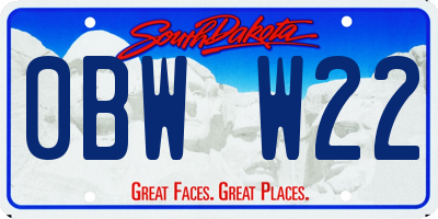 SD license plate 0BWW22
