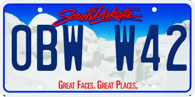 SD license plate 0BWW42