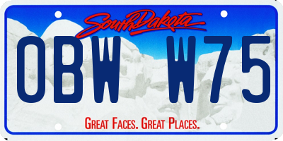 SD license plate 0BWW75