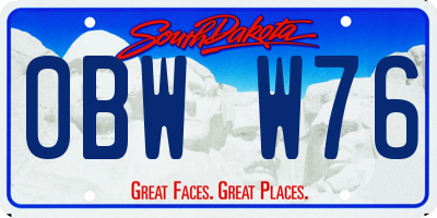 SD license plate 0BWW76