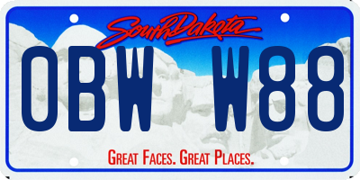SD license plate 0BWW88